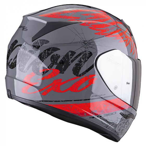 Casco SCORPION EXO 390 iGhost gris rojo