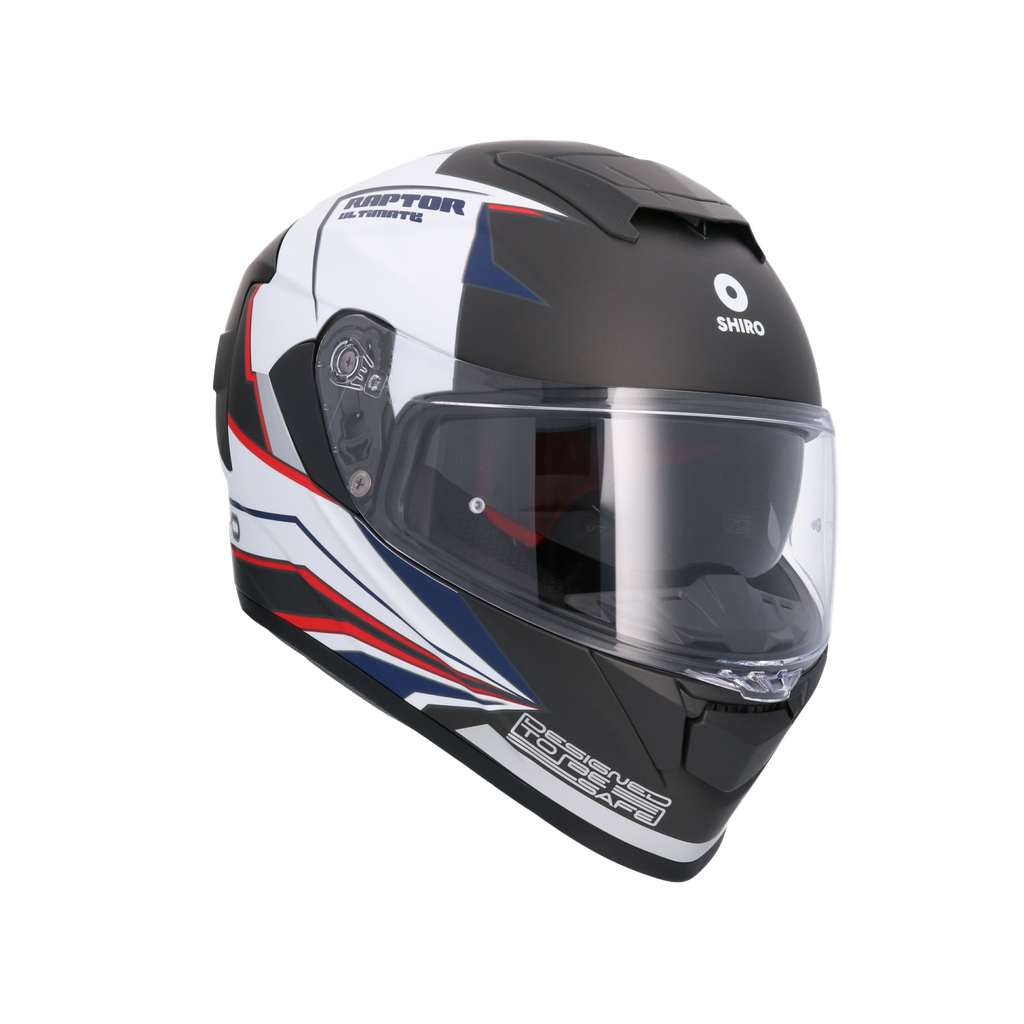 Casco integral SHIRO RAPTOR ULTIMATE Negro Mate Blanco