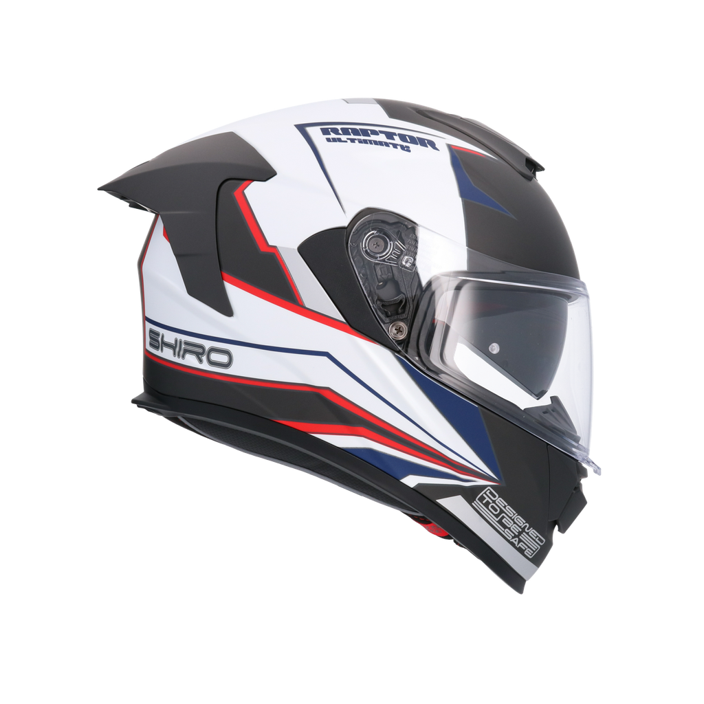 Casco integral SHIRO RAPTOR ULTIMATE Negro Mate Blanco