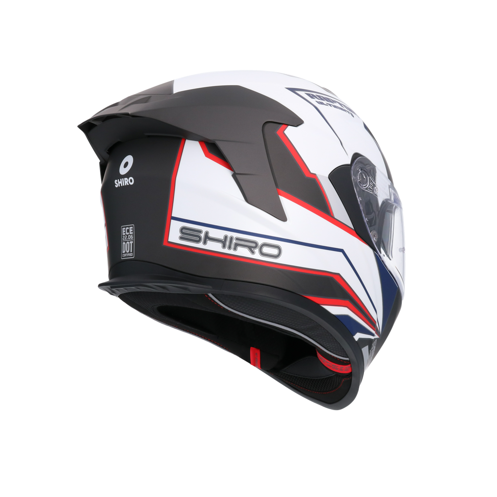 Casco integral SHIRO RAPTOR ULTIMATE Negro Mate Blanco