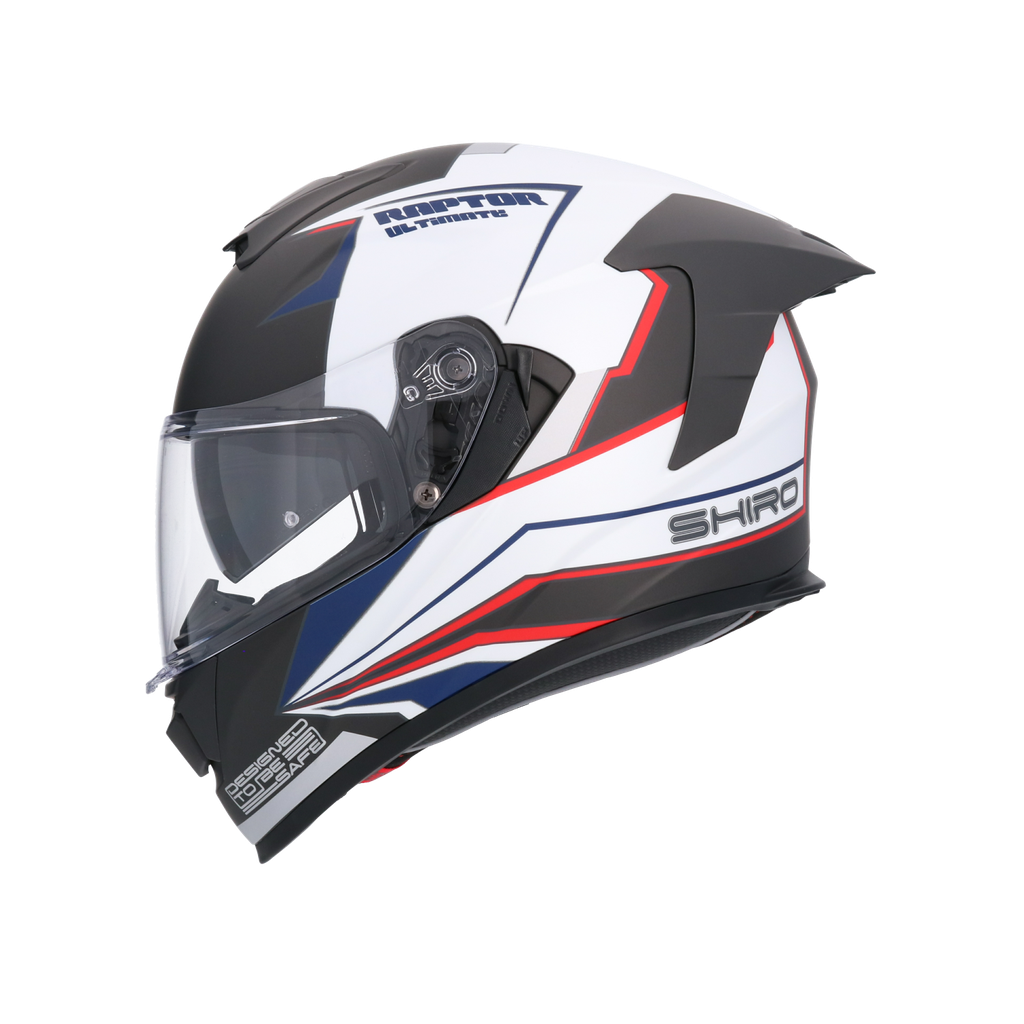 Casco integral SHIRO RAPTOR ULTIMATE Negro Mate Blanco