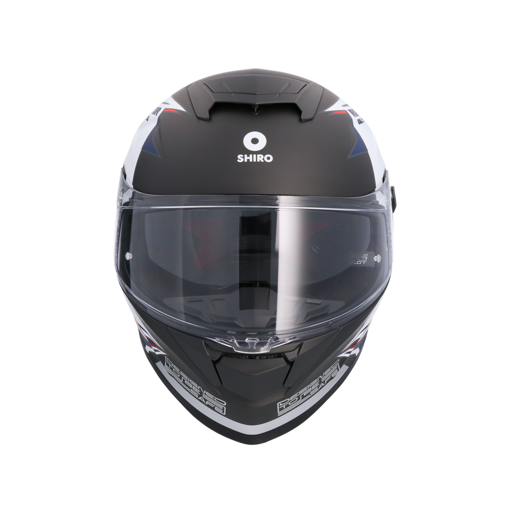 Casco integral SHIRO RAPTOR ULTIMATE Negro Mate Blanco