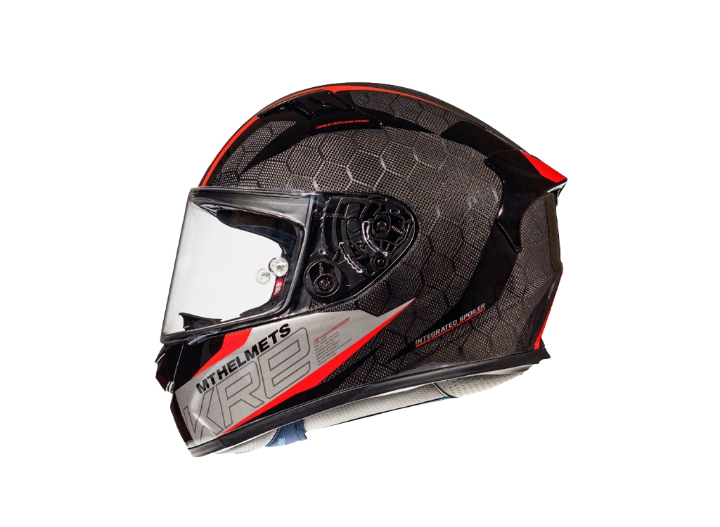 Casco MT Kre Carbon Snake Carbon 2.0 A5 rojo