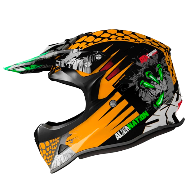 Casco Shiro Mx-307 Alien Nation Naranja