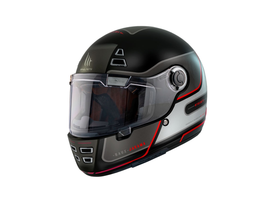 Casco MT Jarama Baux E15 rojo mate