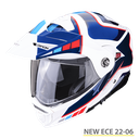 Casco Scorpion ADX 2 Camino Perla Blanco Azul Rojo (Talla L)
