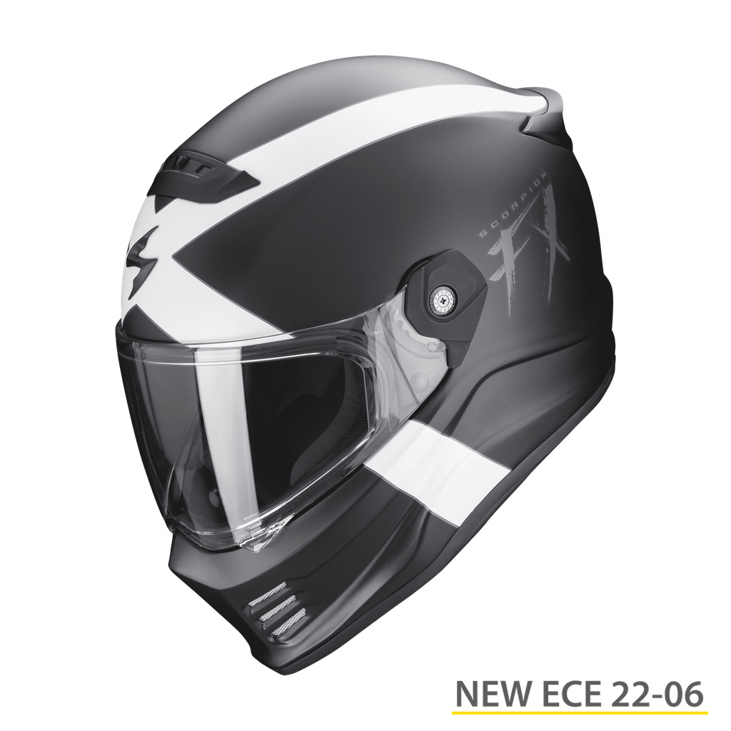 Casco Scorpion Covert Fx Gallus Negro Mate Blanco 