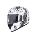 Casco Shiro Sh-667 Trueno Funky Blanco Mate