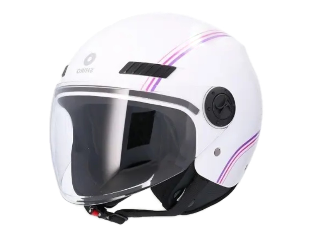 Casco Shiro Kioto Sh-62 Burgee Blanco Rosa