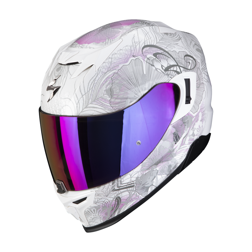 Casco Scorpion Exo 520 Evo Air Melrose Perla Blanco Rosa