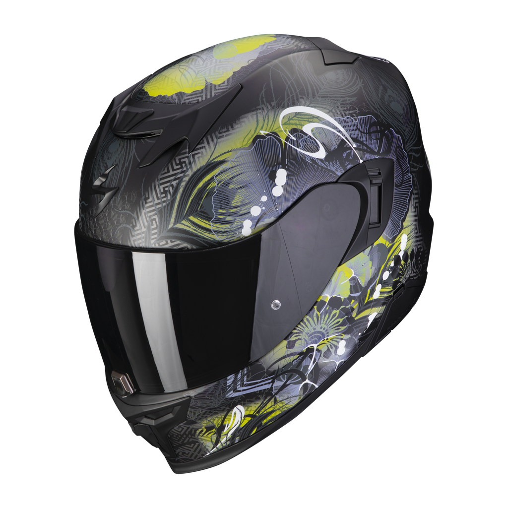 Casco Scorpion Exo 520 Evo Air Melrose Negro Mate Amarillo