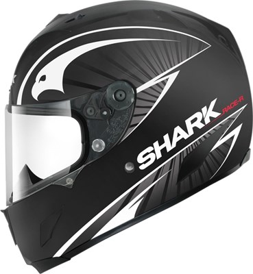 Casco Shark Race R Lucha Negro Mate Plata