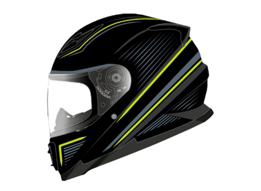 Casco Shiro Sh-862 Citizen Negro Mate Amarillo Fluor