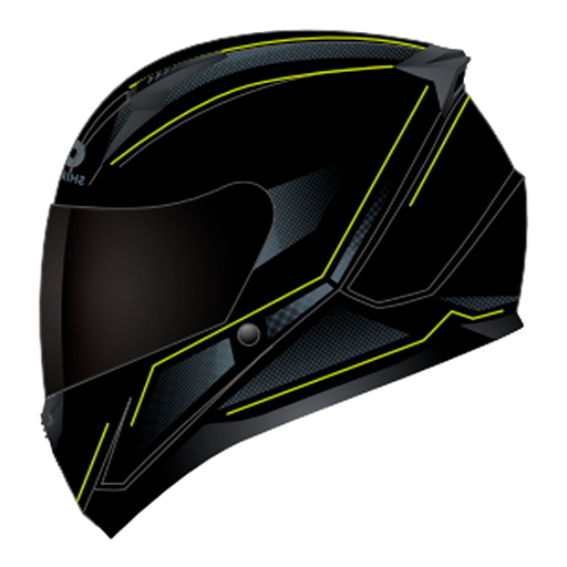 Casco Shiro Sh-867 Sv Square Negro Mate Amarillo Fluor