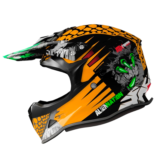 Casco Shiro Mx-307 Alien Nation Naranja