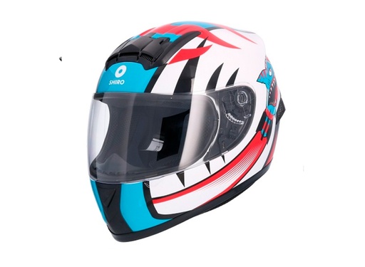 Casco Shiro Sh-829 Skyshark Kids Azul Rojo