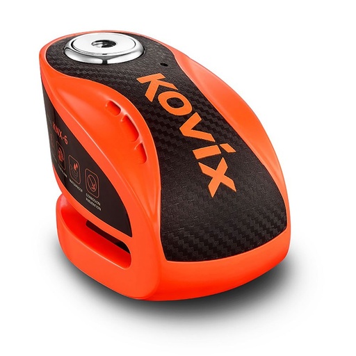 Antirrobo Disco con alarma Kovix naranja fluor 10MM