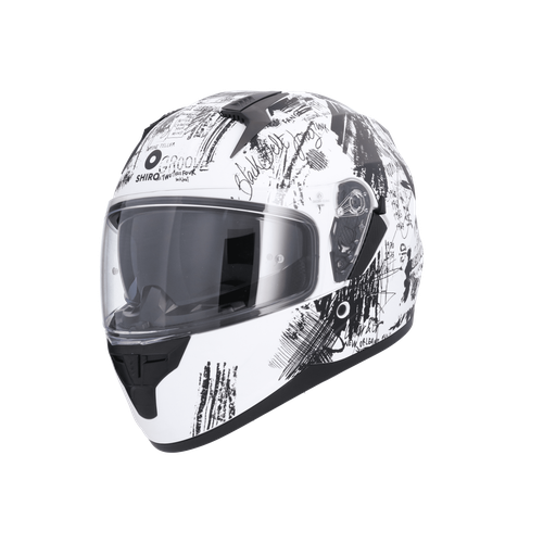 [001730-0095] Casco Shiro Sh-667 Trueno Funky Blanco Mate