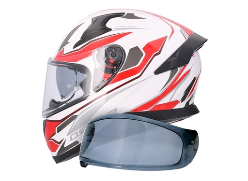 [001858-0050] Casco Shiro Katana Sharp Blanco Rojo