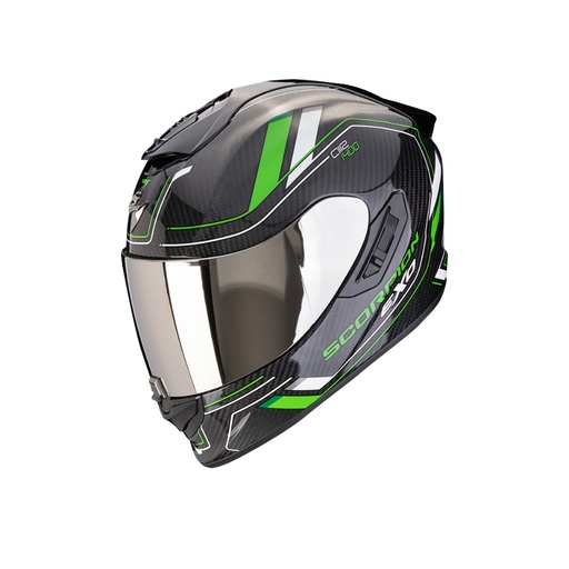 Casco Scorpion Exo 1400 Evo II Carbon Air Mirage Negro Verde (Talla L)